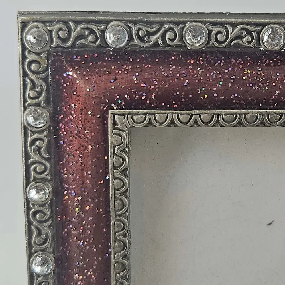 Lazuli Vintage Collection jeweled pink glitter enamel photo picture frame